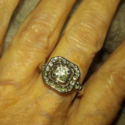 ⁰Sterling Silver,  Edwardian Style CZ Ring.   