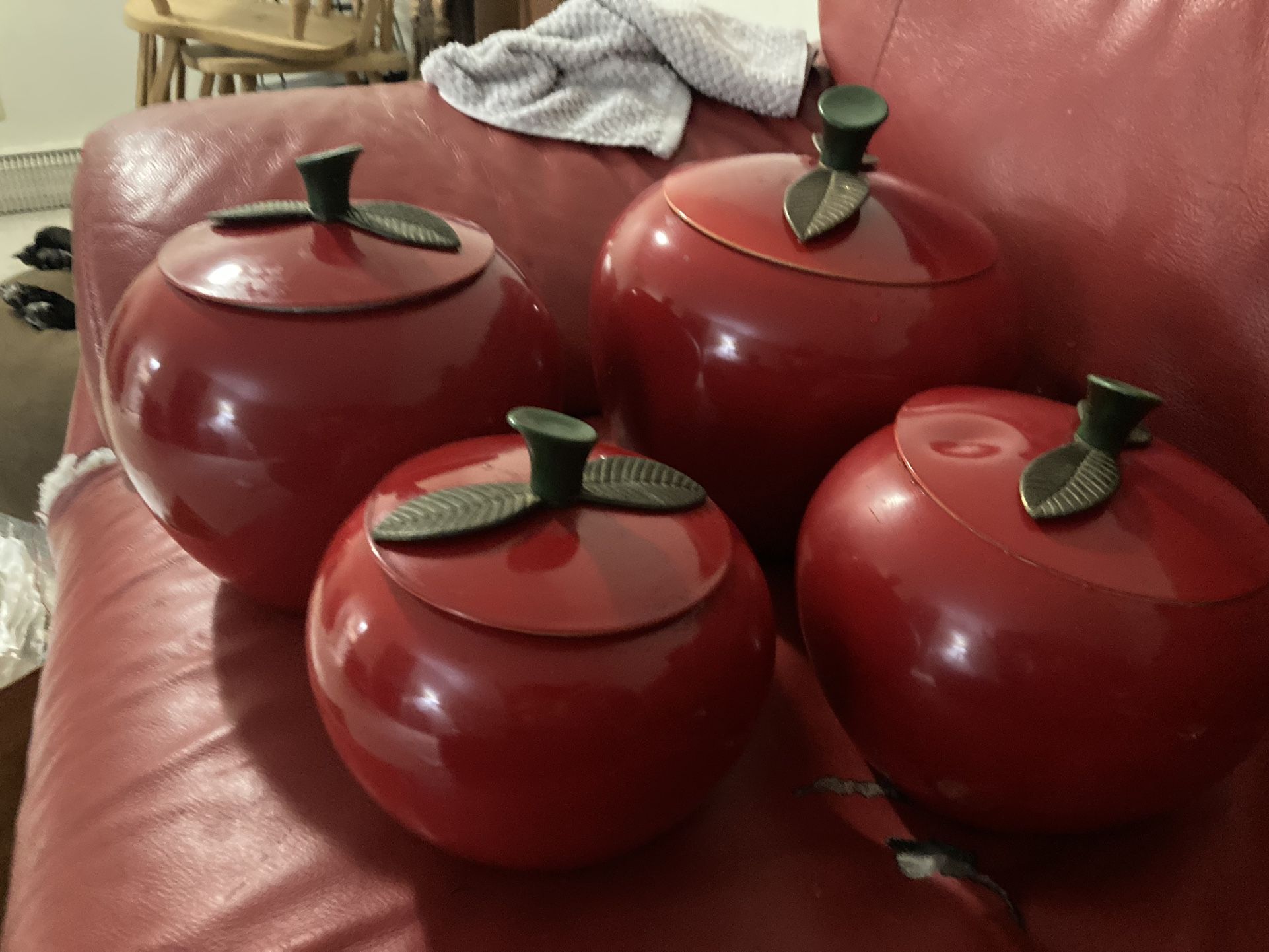 Tin Apple Decor Storage