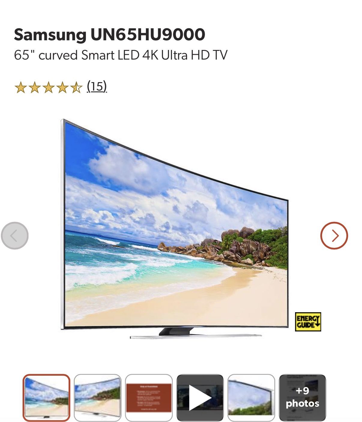 Samsung Curved 65 4K