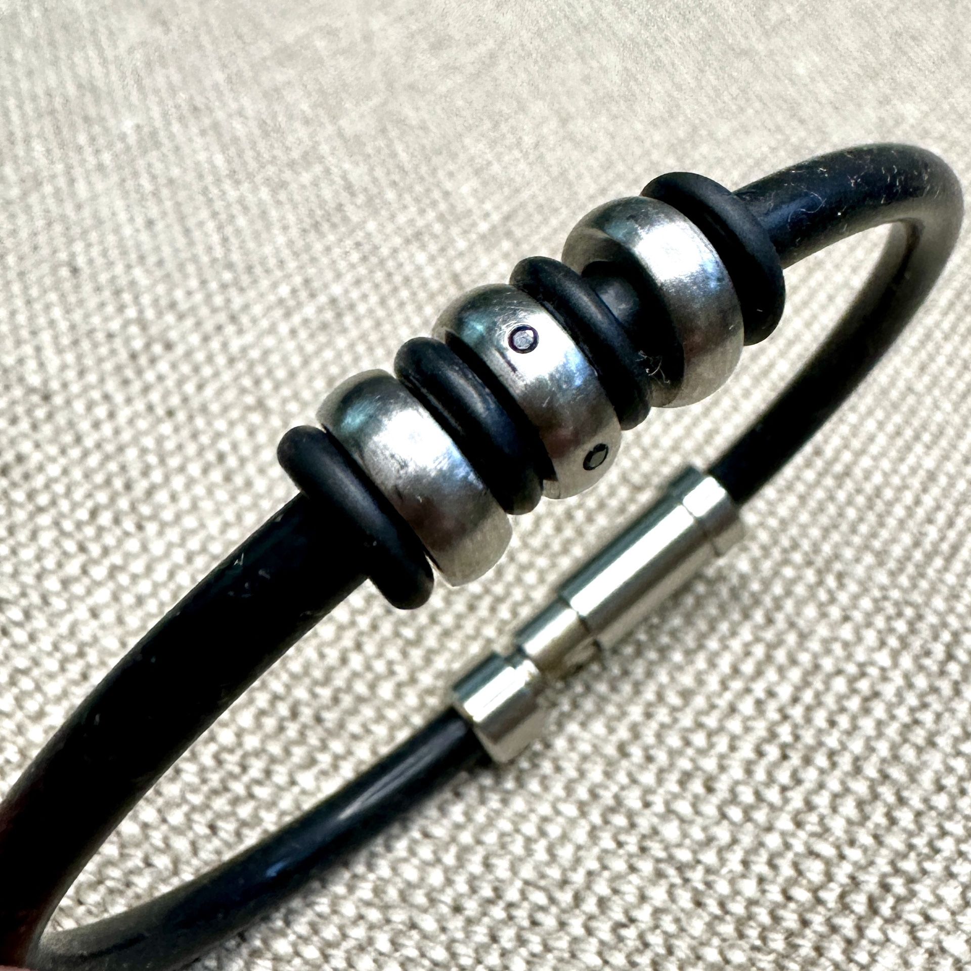 TeNo Diamond and Rubber YuKoN Bracelet 025.0512.00 (retail $345)