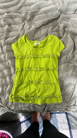 Basic Editions Girls Lime Green Ruffle Top