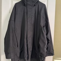 Calvin Klein Men's Black Raincoat Water Repellent Parka Jacket - Large