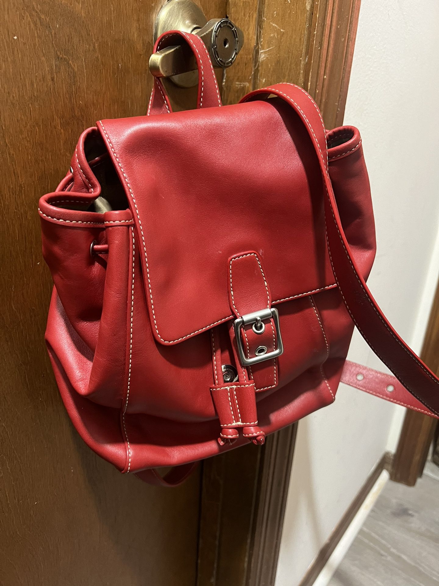 Red Coach Backpack 