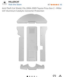 Anti-Theft Cat Shield, Fits 2004-2009 Toyota Prius Gen 2 - Miller CAT Aluminum Catalytic Converter Protection