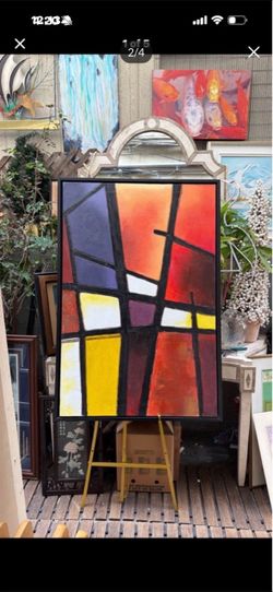 Beautiful colors abstract oil on canvas 49 by 34