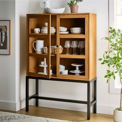 Better Homes & Gardens Ezra China Cabinet, Light Honey Finish