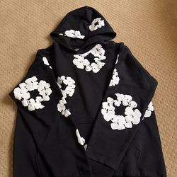Black and white denim tears hoodie size L