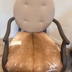 Scalloped Cow print Arm Chair