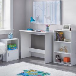 New 3 Piece White Study Desk Set