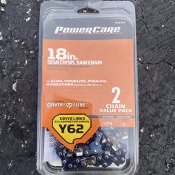 Brand New Pack Of 2 Chain 18” Semi Chisel Saw Chain 
