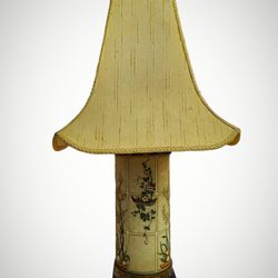 Vintage Metal Oriental Cylinder Lamp 