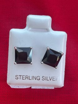 Black Cubic Zirconia Sterling Silver earrings