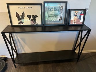 Modern Slim Console Table - Black Metal Entryway / Sofa Table