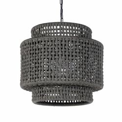 Kathy Kuo Natural Woven Drum Pendant Light
