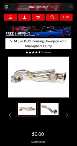 EVO X STM OPEN DUMP DOWN PIPE FOR SALE