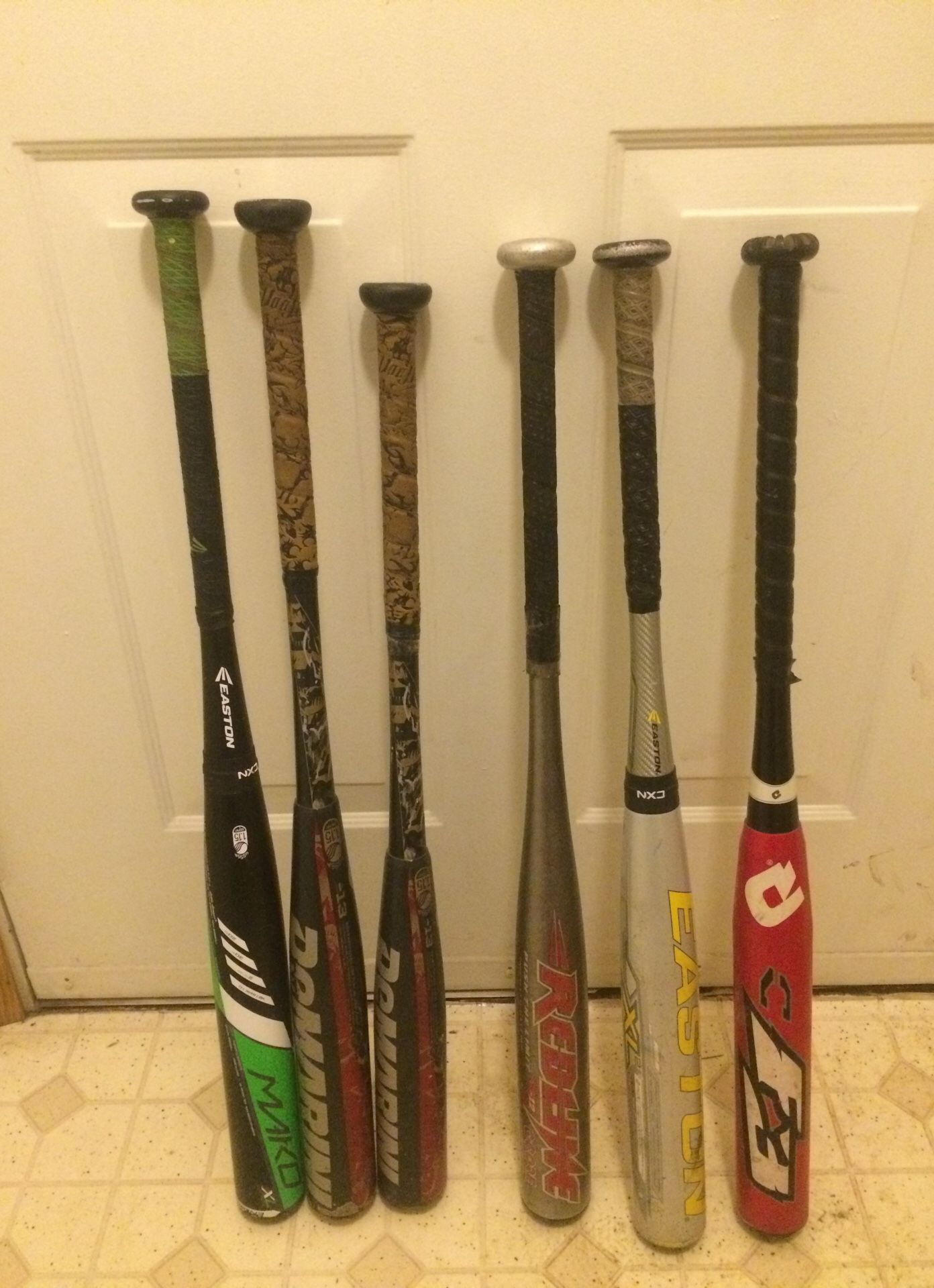 6 Little league Babe Ruth baseball bats two piece Eaton mako redline Easton Xl demarini F3 HOT home run hitters great pop 30” 28” 29”