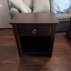 3” Brown Bedside Drawer Nightstand