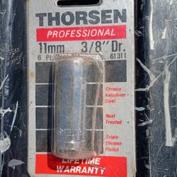 Thorsen Professional 11mm, 6-point socket with a 3/8" drive