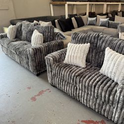 NUEVOS SILLONES DE TELA SUAVE NEW CORDUROY SOFA AND LOVESEAT 