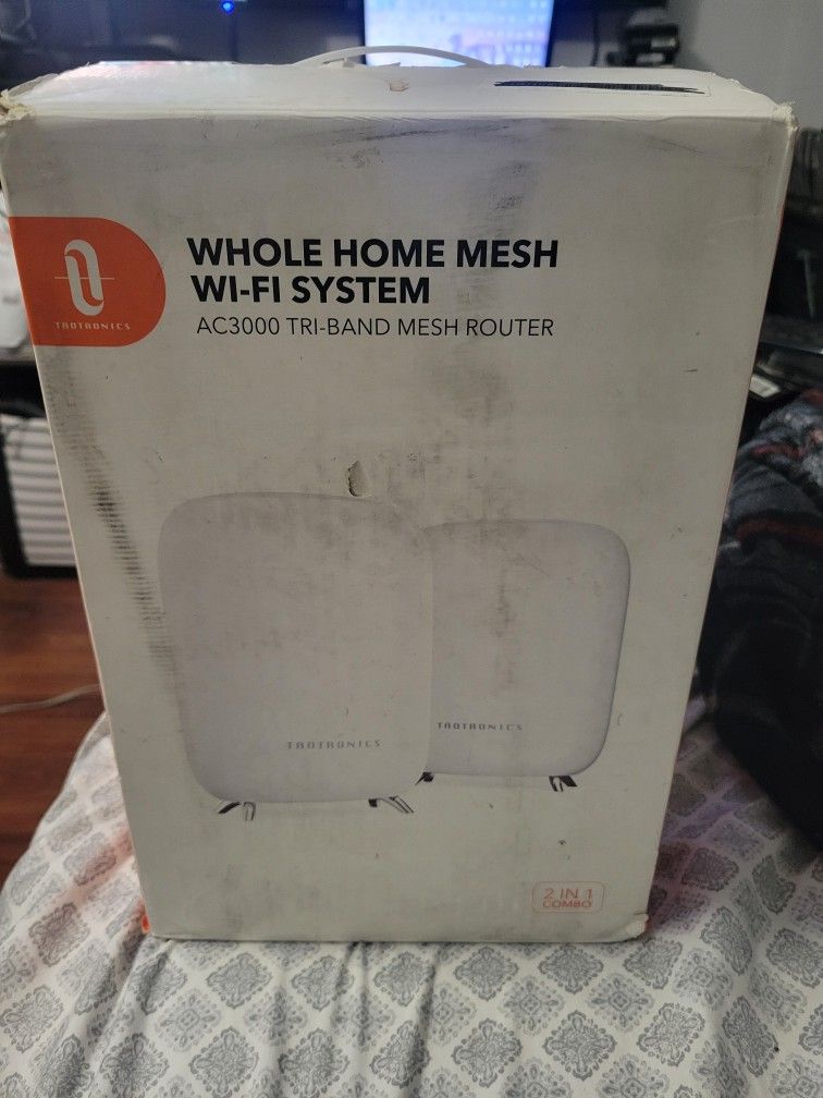 TaoTronics Mesh Wi-Fi Router, Ac3000 Tri-Band Wi-Fi - 2 Pack
