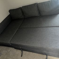 IKEA Grey Sectional W/ Pull Out Bed And Storage 