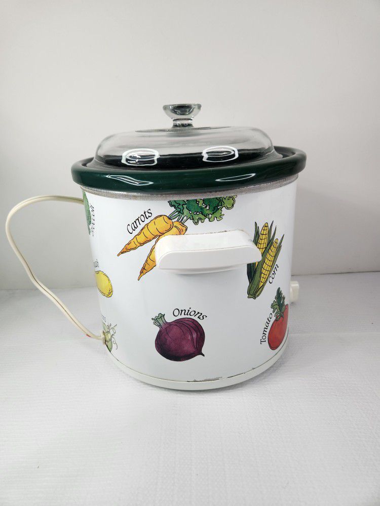 Vintage Rival Crockpot Vegetables Slow Cooker Stoneware 3.5 Quart 3150