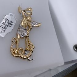 14KT 8.6g Two-Tone San Miguel With Serpent 