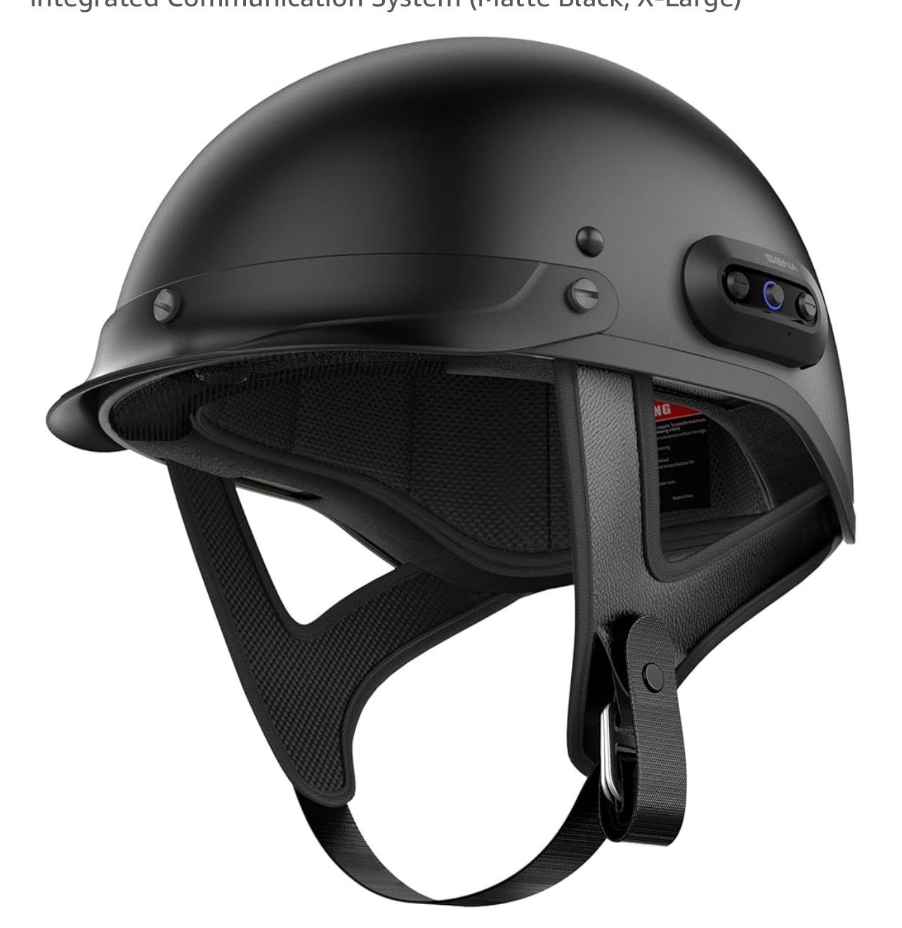 Sena Cavalry 2 Mesh Intercom Enabled Motorcycle Half Helmet, Integrated Communication System (Matte Black, X-Large)