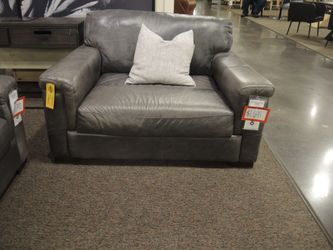 Toscano Medici Leather Track Arm Chair - Gray | Armchair