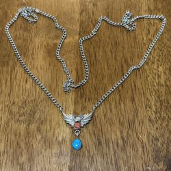 Vintage Navajo Signed RB Sterling Silver Chain Necklace 