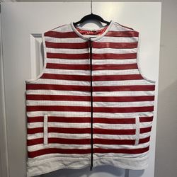 Custom Made Men’s Leather Motorcycle Vest 3XL