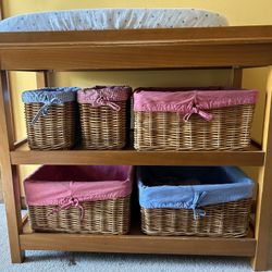 Pottery Barn Kids Changing Table with Baskets