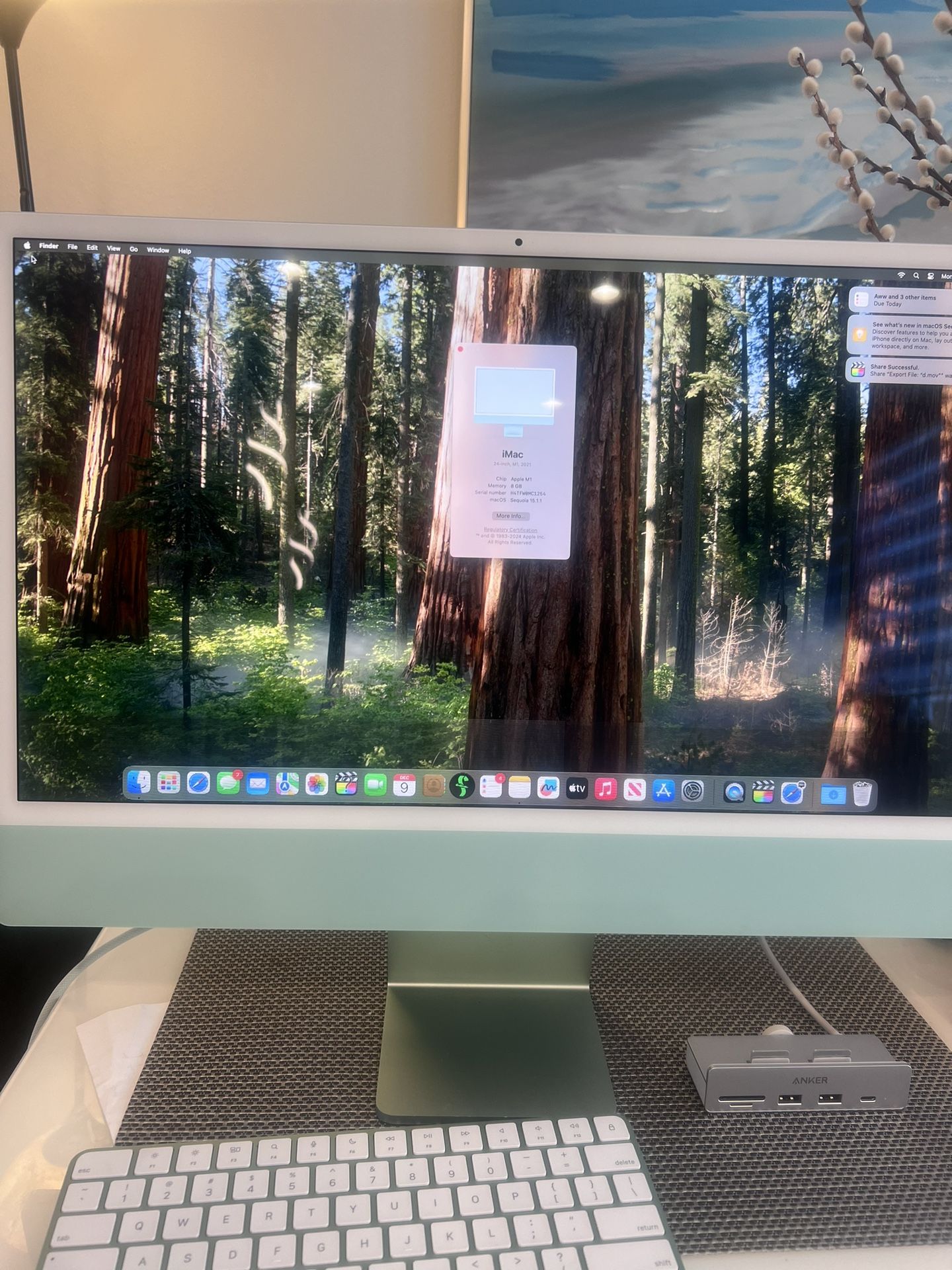2021 Imac green M1 w/ Final Cut & Logic Pro, DaVinci Motion, $900of software included 8 core desk top