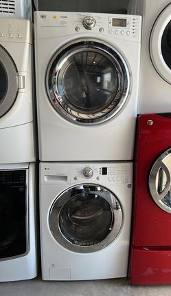 LG Front Load Washer and Dryer Sets White With Pedestal
