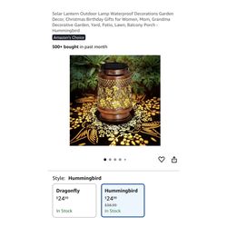 Brand new Solar Lantern Outdoor Lamp Waterproof Decorations Garden Decor, Christmas Birthday Gifts for Women, Mom, Grandma Decorative Garden, Yard, Pa