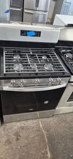 Whrilpool gas stove 5 burners stainless steel