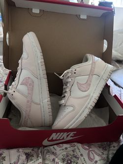 Wmns 6 Nike Dunk Low Pink Paisley Sneakers White Pearl Pink Medium Soft Pink