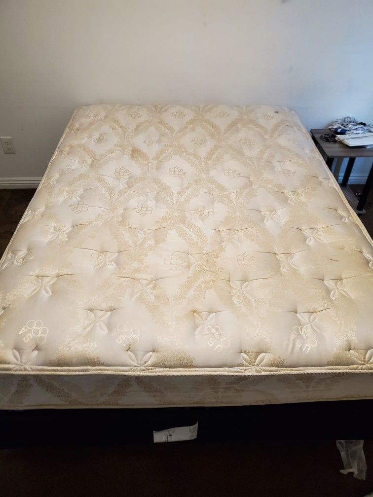 Queen Bed, Boxspring & Frame- Please Read Full Description 