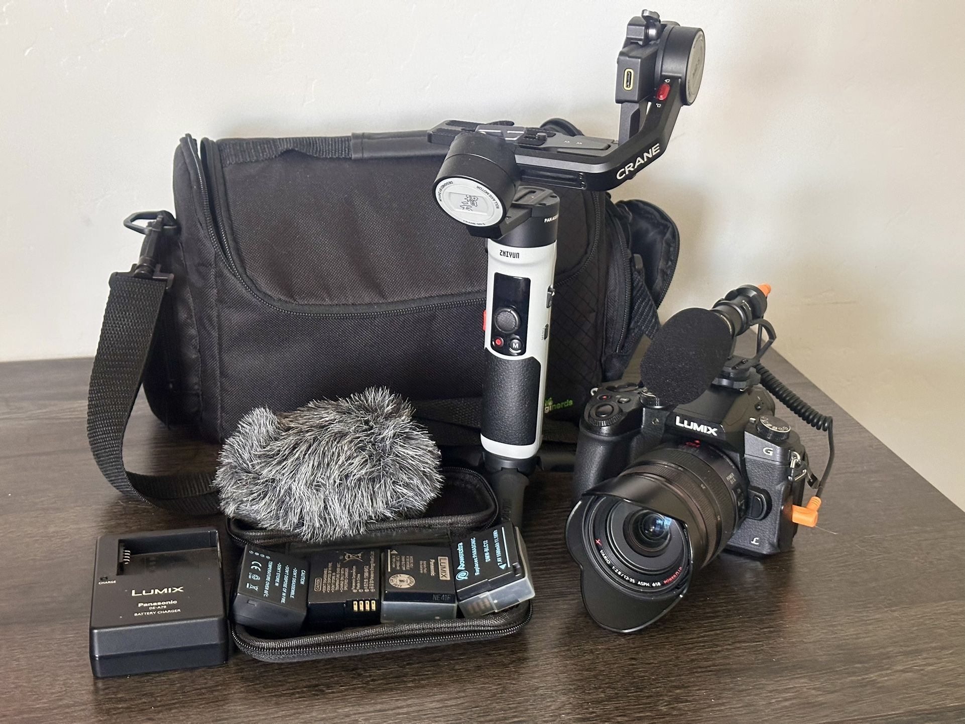 Panasonic LUMIX G85 w/ 12 35mm Lens, Extra Batteries, Microphone