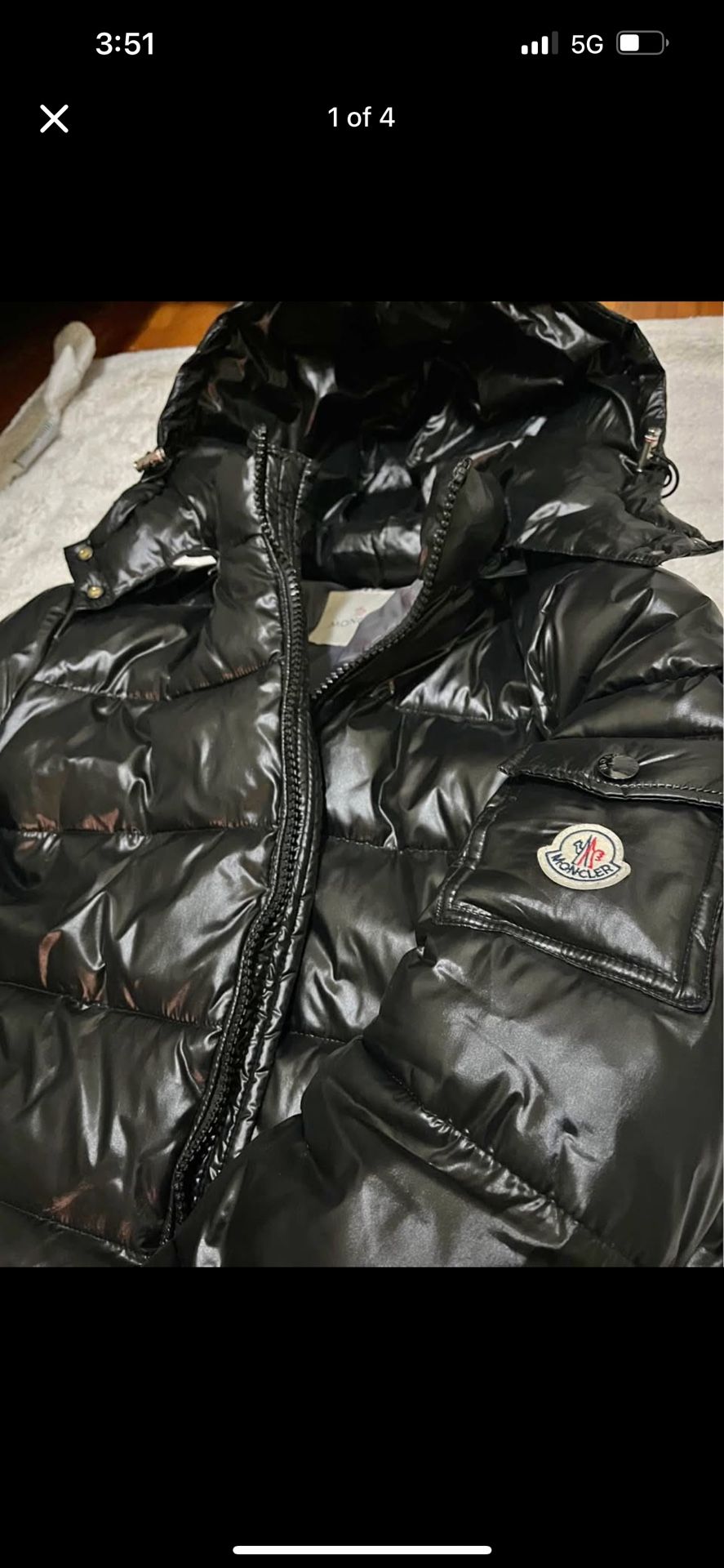 Black Moncler Coat Size Large 