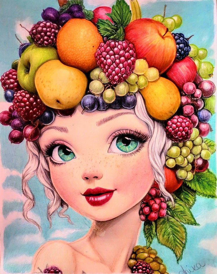 Made By Hand - "Nature's Crown" - Colored Pencil Art