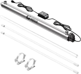 12GPM 40W 1" MNPT Ports, Whole House Ultraviolet Water Purifier, Includes 1 Extra UV Lamp