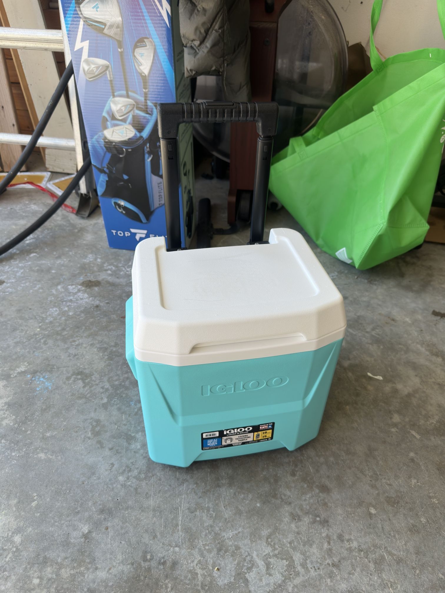 blue igloo wheel cooler