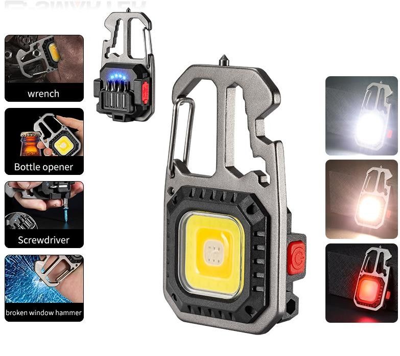 Mini LED Flashlight Protable COB Keychain
Light USB Charging Strong Light Torch