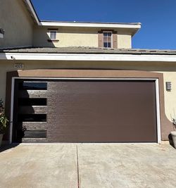 16x7 garage door brown