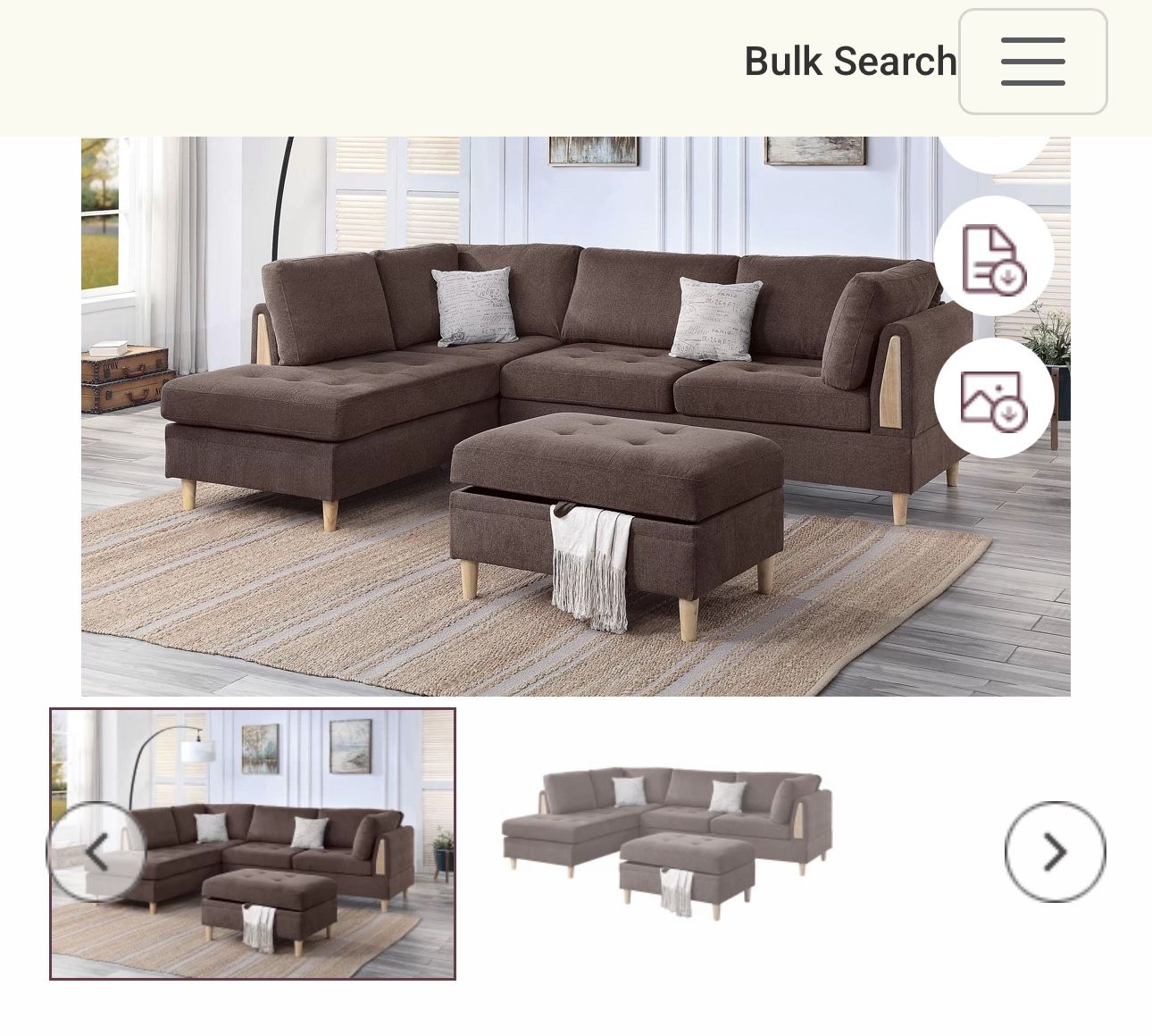 $379 Sectional Couch With Ottoman
