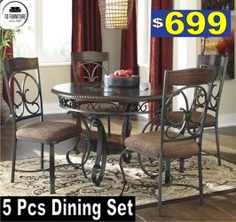5Pcs Dining Table and 4 Chairs