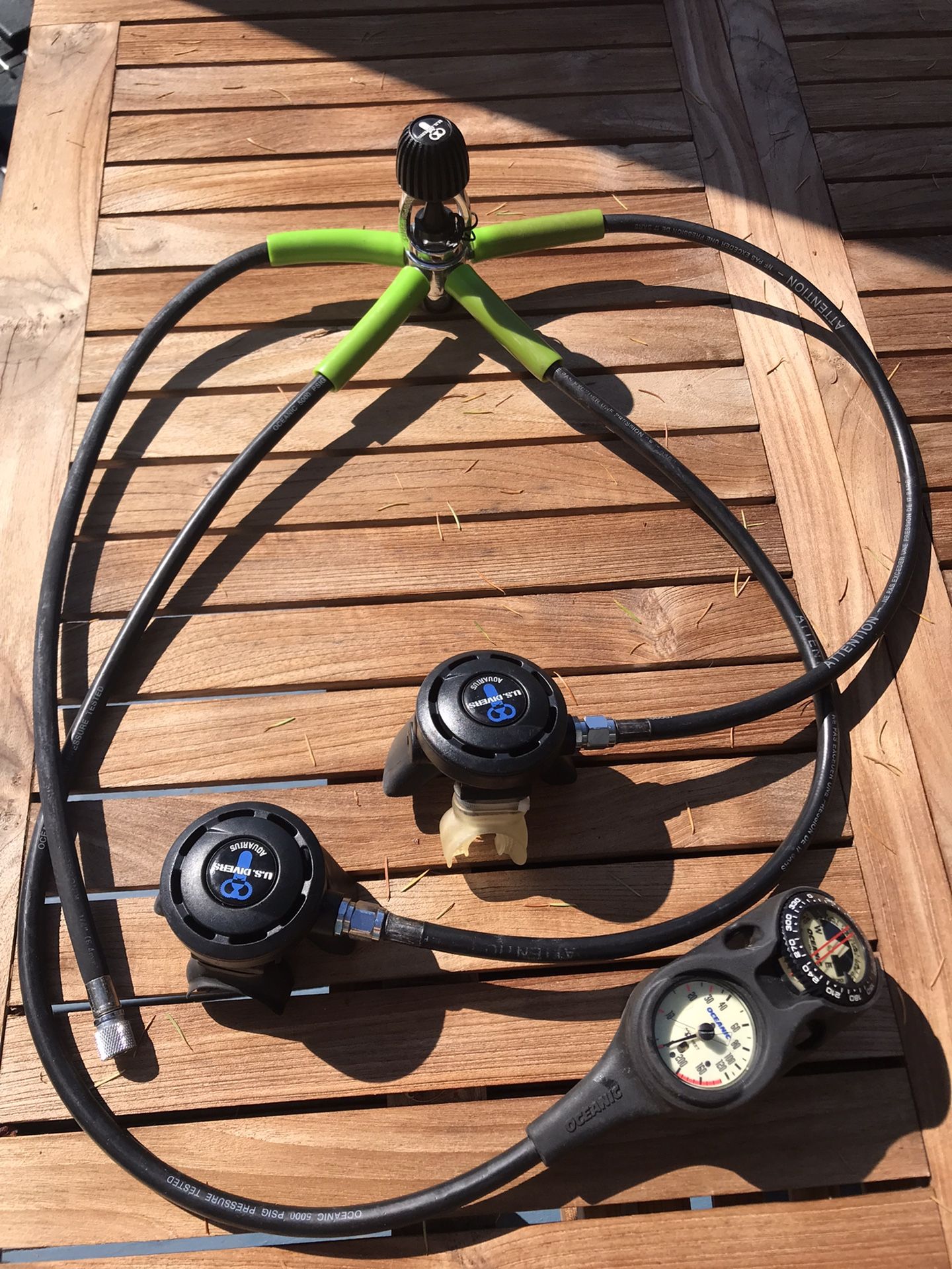 SCUBA Diving Regulators, Depth Gauge, Compass, Pressure Gauge