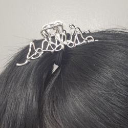 Silver large women's ladies hair pin clip claw Gift