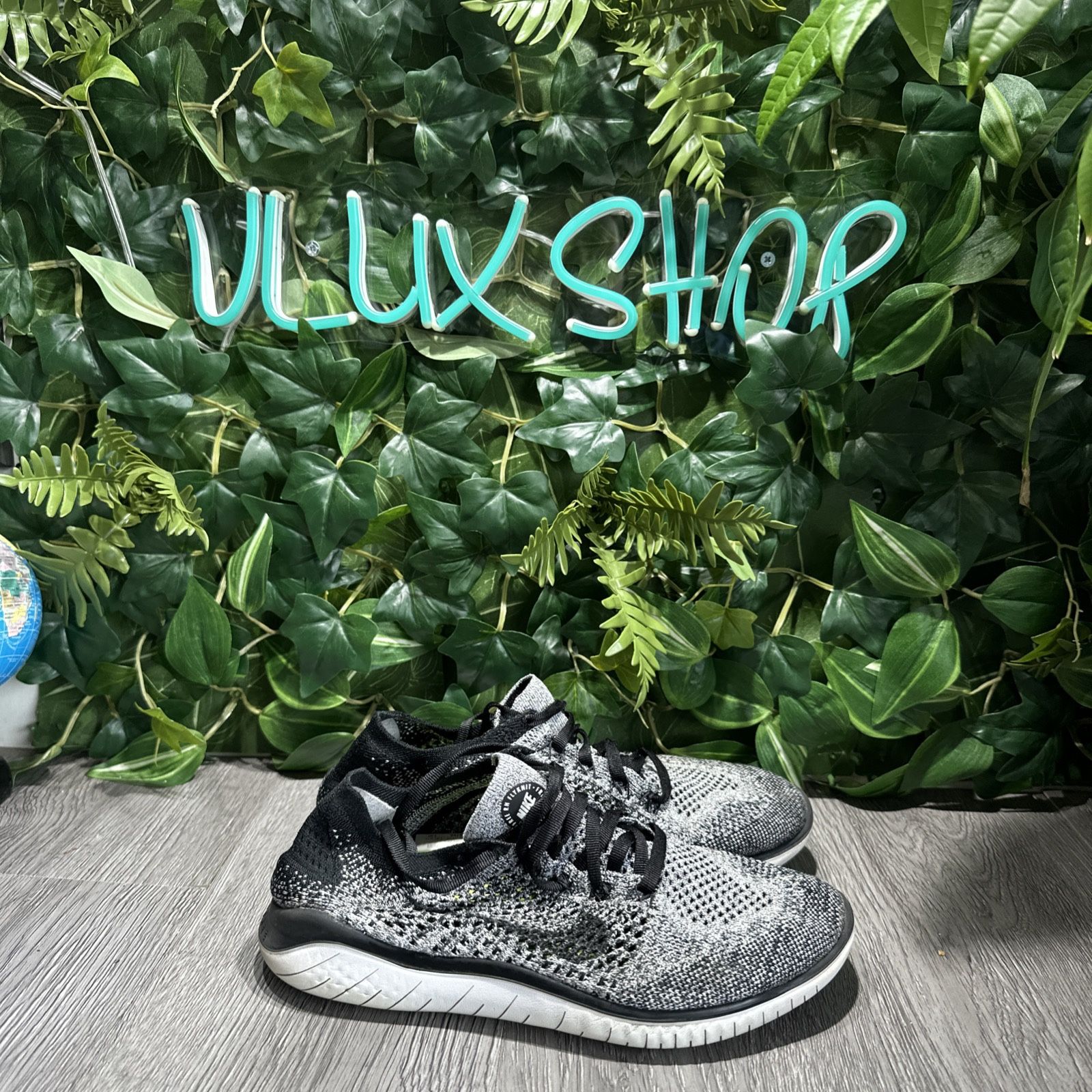 Nike Free RN Flyknit 2018 Women' Size Running Shoes Black Oreo